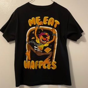 The Muppets me eat waffles xl black t shirt tee funny